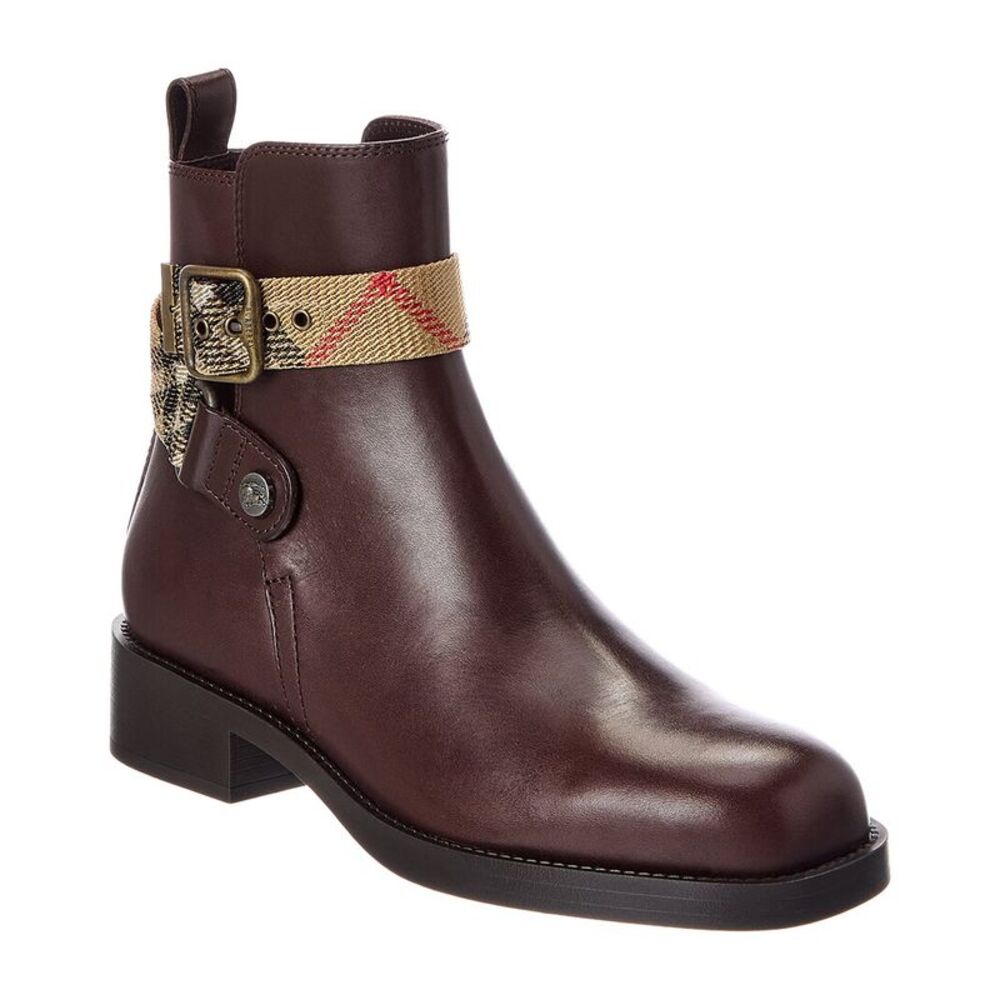 Burberry Huntley Leather Boot, Brown